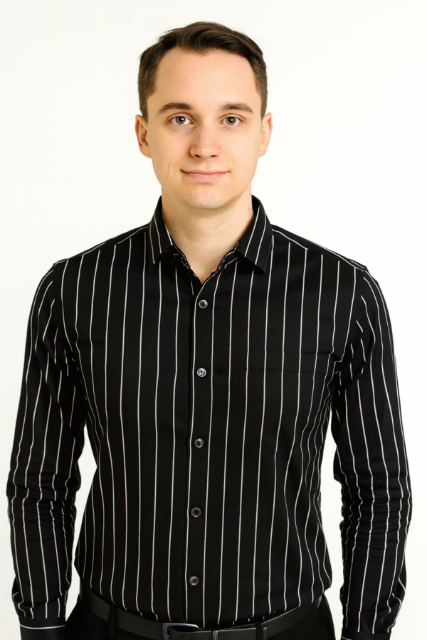 Men’s Premium Black Vertical Striped Shirt
