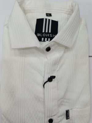 Men’s Premium Textured White Shirt – Elegant & Classic Design