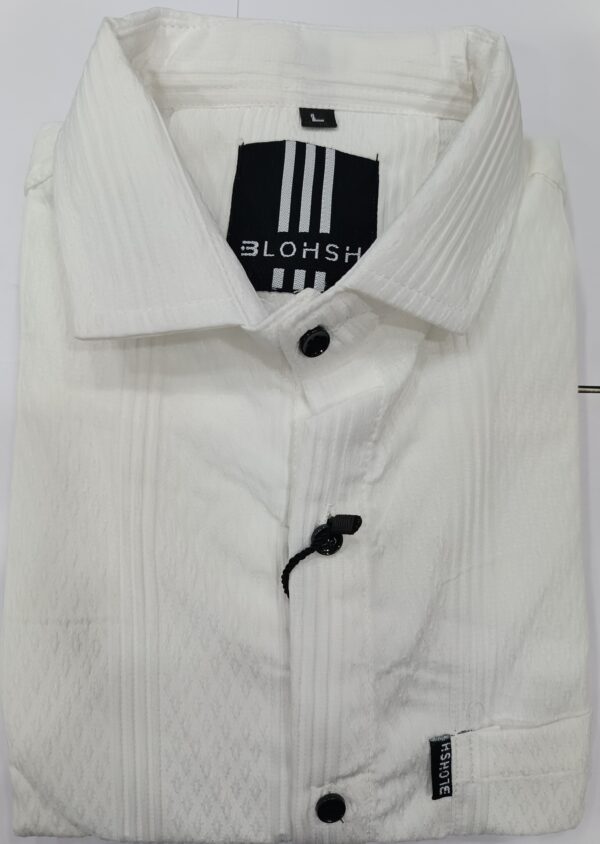 Men’s Premium Textured White Shirt – Elegant & Classic Design