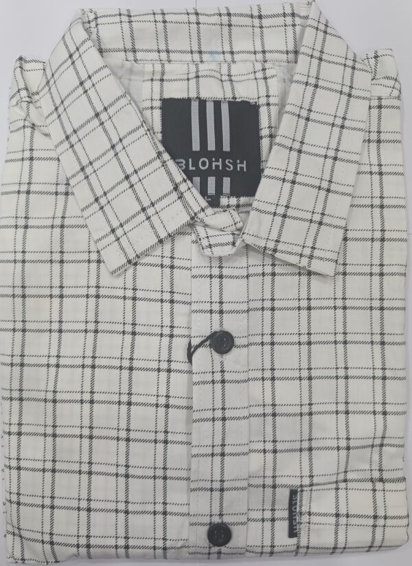 Men’s Premium White & Black Checkered Casual Shirt