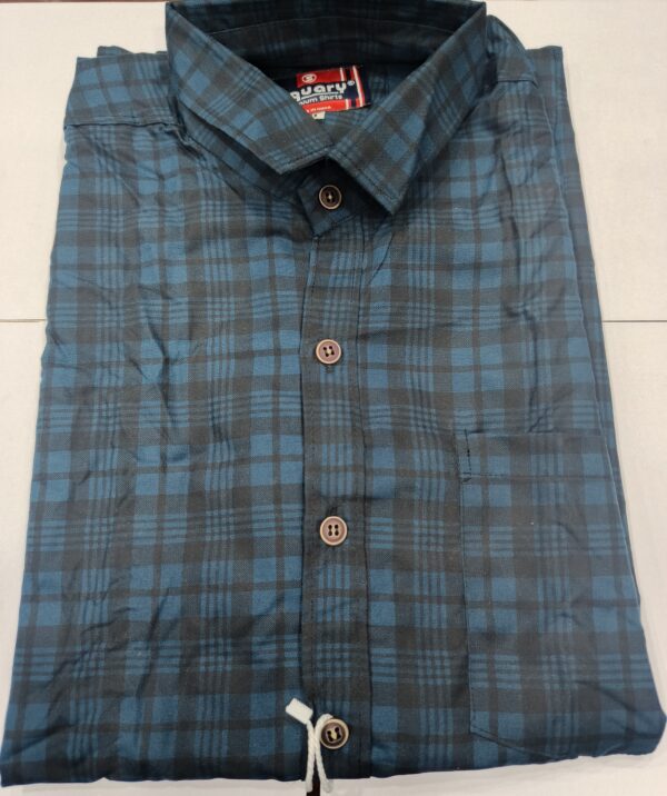 Men’s Premium Checkered Casual Shirt – Blue & Black