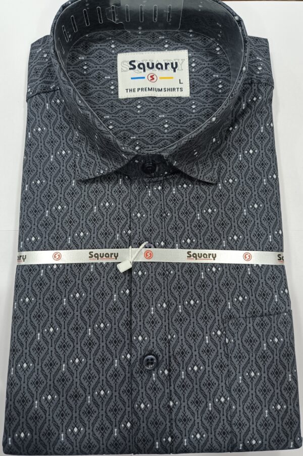 Men’s Premium Dark Geometric Print Shirt