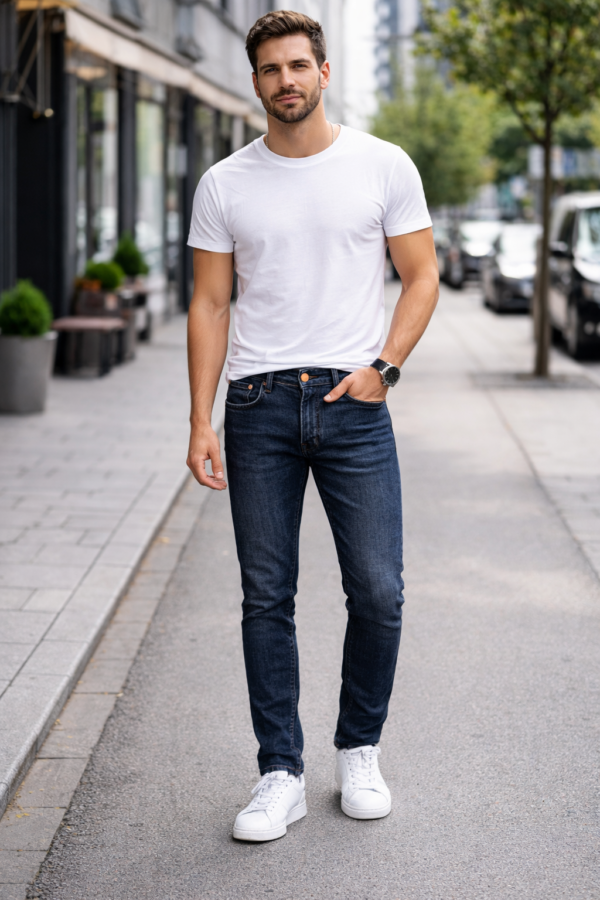 Men’s Stretch Denim Jeans – Dark Blue