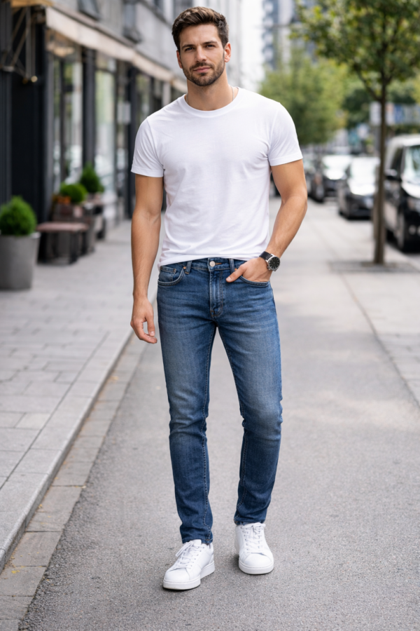 Men’s Stretch Denim Jeans – Dark Blue