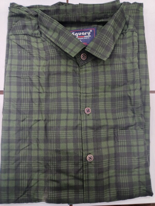 🟩 Premium Green Checkered Cotton Shirt – Style & Comfort in One