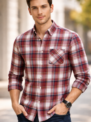 Premium Red & white Checkered Shirt – Bold, Stylish & Comfortable